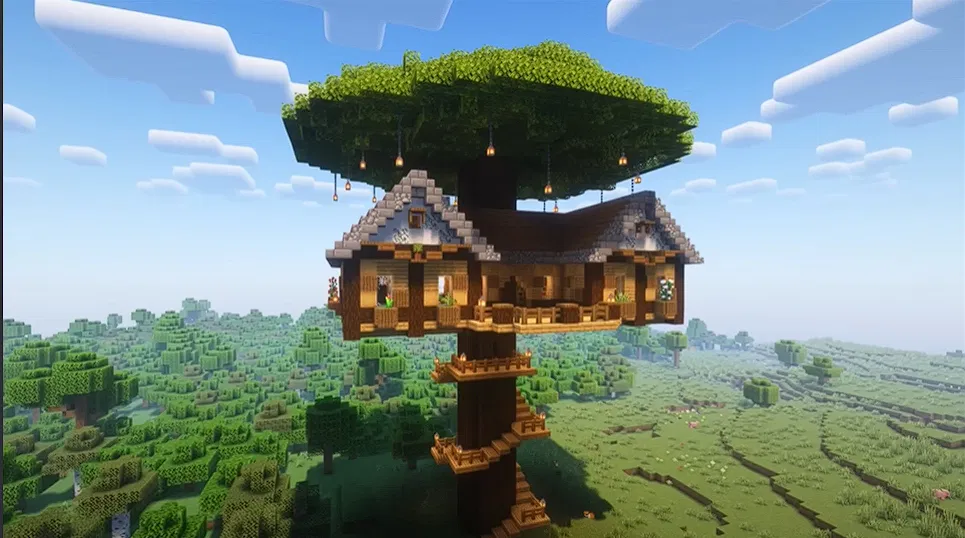 Shalom SMP players gathered at a community-built castle